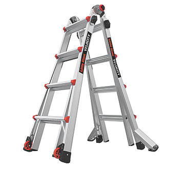 Image of Little Giant 4 Rung Velocity Series 2.0 4-Section 5-Way Aerospace Grade Aluminium Multipurpose Ladder 4.5m 