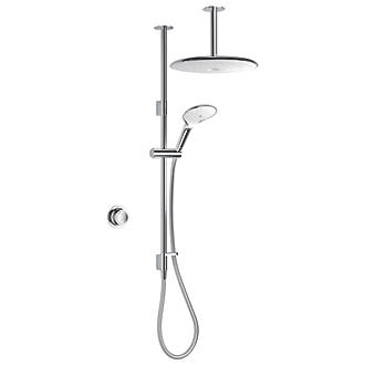 Image of Mira Mode Maxim Gravity-Pumped Ceiling-Fed Chrome Thermostatic Digital Mixer Shower 