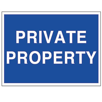 Image of "Private Property" Sign 250mm x 350mm 
