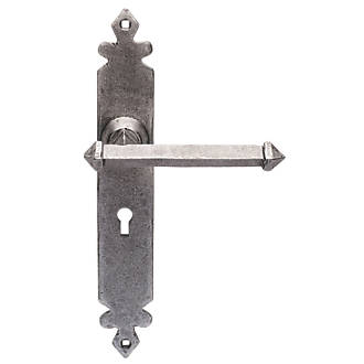 Image of Carlisle Brass Tudor LoB Lock Door Handle Pair Pewter 