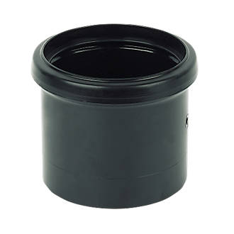 Image of FloPlast Push-Fit/Solvent Weld Single Socket Pipe Coupler Black 110mm 