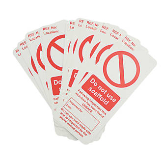 Image of Scaffold Prohibition Tag Inserts 10 Pack 