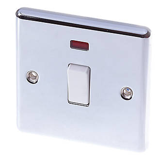 Image of LAP 20A 1-Gang DP Control Switch Polished Chrome with Neon with White Inserts 