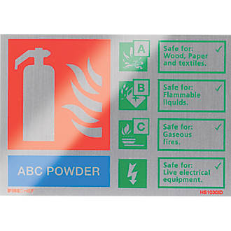 Image of Firechief Non Photoluminescent "ABC Powder" Fire Safety Sign 150mm x 100mm 