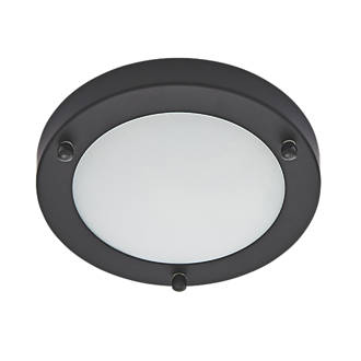 Image of Spa Delphi LED Flush-Fitting Ceiling Light Satin Black 12W 600lm 