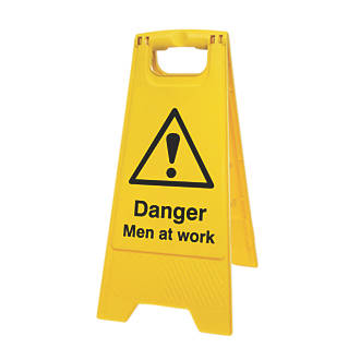 Image of Danger Men at Work A-Frame Safety Sign 600mm x 290mm 