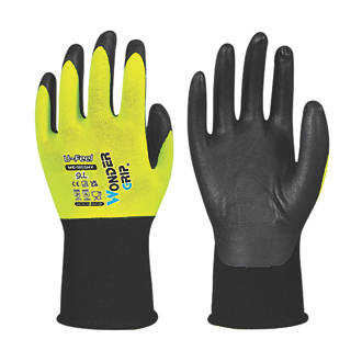 Image of Wonder Grip WG-1855HY U-FEEL Protective Work Gloves High-Viz Yellow / Black Large 