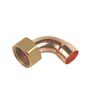Image of Flomasta End Feed Angled Tap Connector 15mm x 1/2" 