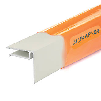 Image of ALUKAP-XR White 6.4mm Sheet End Stop Bar 4800mm x 40mm 