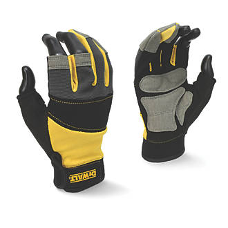Image of DeWalt DPG214L 3-Finger Framers Gloves Black / Yellow / Grey Large 