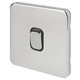 Image of Schneider Electric Lisse Deco 20AX 1-Gang DP Control Switch Polished Chrome with Black Inserts 
