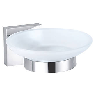 Image of Aqualux Epsom Glass Soap Dish Chrome 
