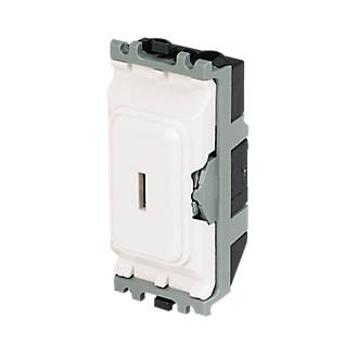 Image of MK Grid Plus 20A Grid SP Control Switch White with Colour-Matched Inserts 