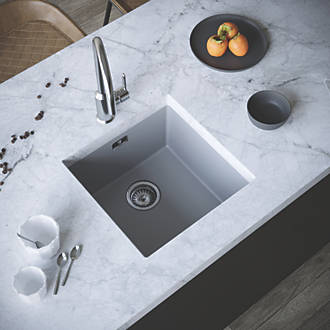 Image of ETAL Comite 1 Bowl Composite Kitchen Sink Matt Grey 440mm x 440mm 