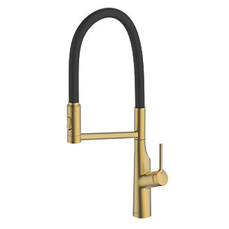 Image of Clearwater Alasia Pull-Off Twin Spray Head Tap Brushed Brass PVD 