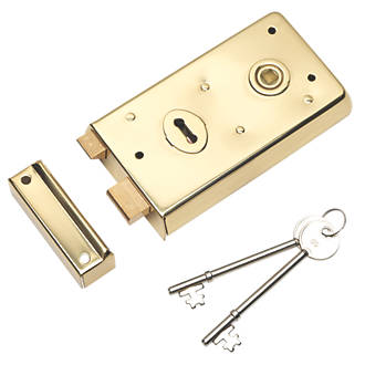 Image of Eurospec Rim Lock Polished Brass 145 x 80mm 