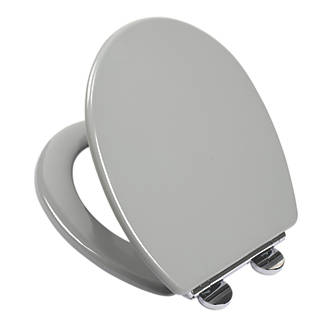 Image of Croydex Lugano Soft-Close with Quick-Release Toilet Seat Moulded Wood Grey 