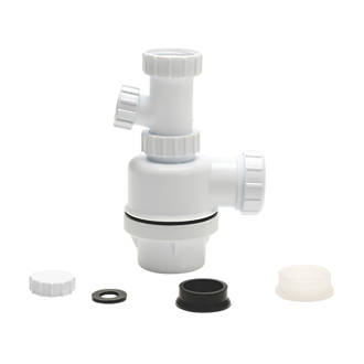 Image of Euroflo Universal Telescopic Bottle Trap with Appliance Outlet White 40mm 