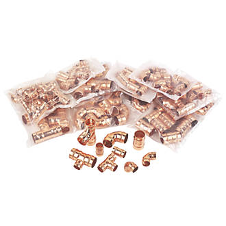 Image of Flomasta Solder Ring Fittings Pack 125 Piece Set 