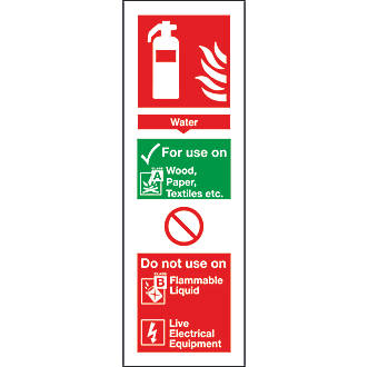 Image of Non Photoluminescent Water Extinguisher ID Signs 300mm x 100mm 100 Pack 