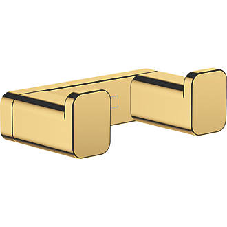 Image of Hansgrohe AddStoris Double Bathroom Hook Polished Gold Optic 