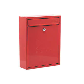 Image of Burg-Wachter Compact Post Box Red Powder-Coated 
