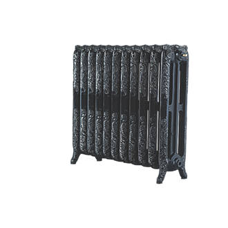 Image of Arroll Montmartre 3-Column Cast Iron Radiator 760mm x 914mm Black / Silver 5405BTU 