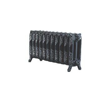 Image of Arroll Montmartre 3-Column Cast Iron Radiator 470mm x 914mm Black / Silver 3378BTU 