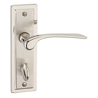 Image of Urfic Como Fire Rated WC Lever on Backplate Handles Pair Dual Tone 