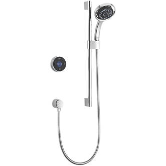 Image of Mira Platinum HP/Combi Rear-Fed Single Outlet Black / Chrome Thermostatic Wireless Digital Mixer Shower 