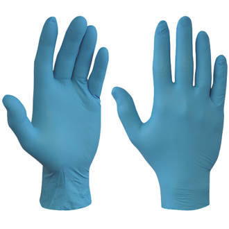 Image of Shield Nitrile Powder-Free Disposable Gloves Blue Large 100 Pack 