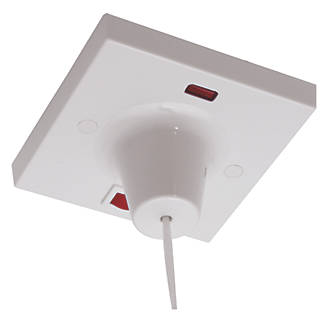 Image of British General 45A 1-Way Pull Cord Switch White with Neon 