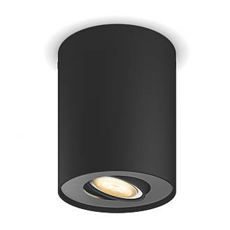 Image of Philips Hue Pillar LED White Ambiance Single Spotlight Black 5W 350lm 