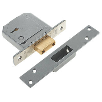 Image of Union Fire Rated Satin Chrome BS 5-Lever Mortice Deadlock 80mm Case - 53mm Backset 
