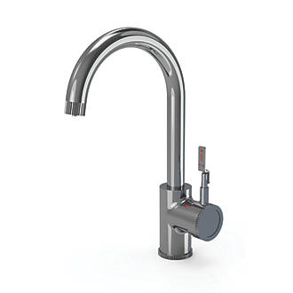 Image of ETAL Industrial Single Lever 3-in-1 Hot Water Kitchen Tap Polished Chrome 