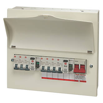 Image of Wylex 13-Module 7-Way Populated Dual RCD Consumer Unit 