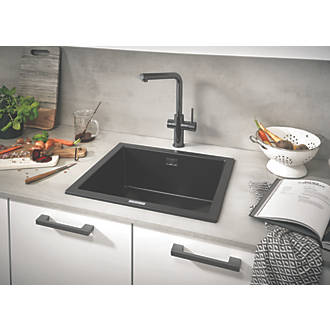 Image of Grohe K700U 1 Bowl Granite Composite Sink Black Non-Handed 533mm x 457mm 