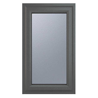 Image of Crystal Left-Hand Opening Obscure Triple-Glazed Casement Anthracite on White uPVC Window 610mm x 820mm 