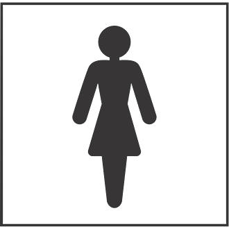 Image of Womens Toilet Symbol Sign 150mm x 150mm 