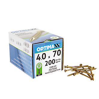 Image of Optimaxx PZ Countersunk Wood Screws 4mm x 70mm 200 Pack 