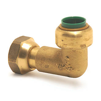 Image of Tectite Classic T63 Brass Push-Fit Corner Bent Tap Connector 1/2" x 1/2" 