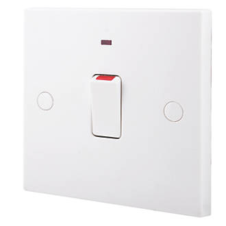 Image of British General 900 Series 20A 1-Gang DP Control Switch White with Neon 