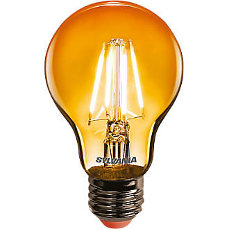 Image of Sylvania Helios Chroma ES A60 Orange LED Light Bulb 4W 