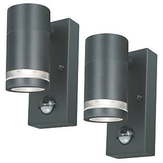 Image of 4lite Marinus Outdoor Wall Light With PIR & Photocell Sensor Anthracite 2 Pack 
