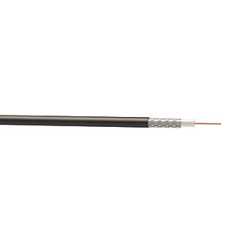 Image of Time RG6 Black 1-Core Round Coaxial Cable 25m Drum 