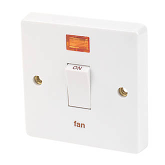 Image of Crabtree Capital 20A 1-Gang DP Fan Isolator Switch White with Neon 