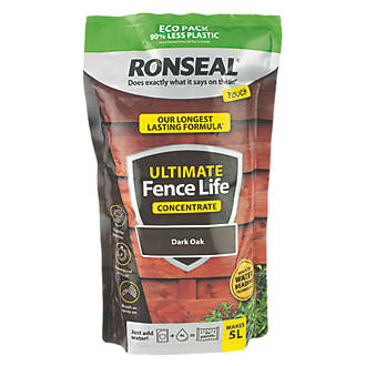Image of Ronseal Ultimate Fence Life Concentrate Treatment Dark Oak 5L from 950ml 