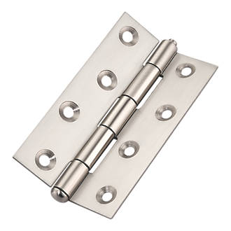 Image of Smith & Locke Satin Nickel Loose Pin Butt Hinges 90mm x 58.5mm 2 Pack 