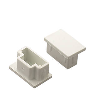 Image of Tower Mini Trunking End Caps 25mm x 16mm 2 Pack 