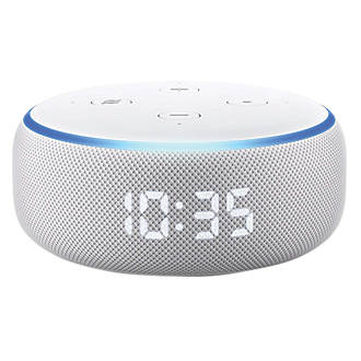 Image of Amazon Echo Dot with Clock Voice Assistant White 